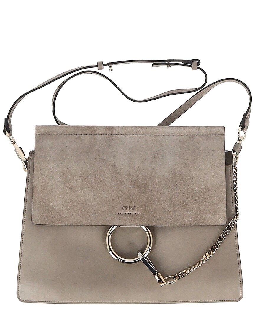 Chloé Grey Sheep Leather Motty Faye Medium Shoulder Bag (authentic Pre-loved)