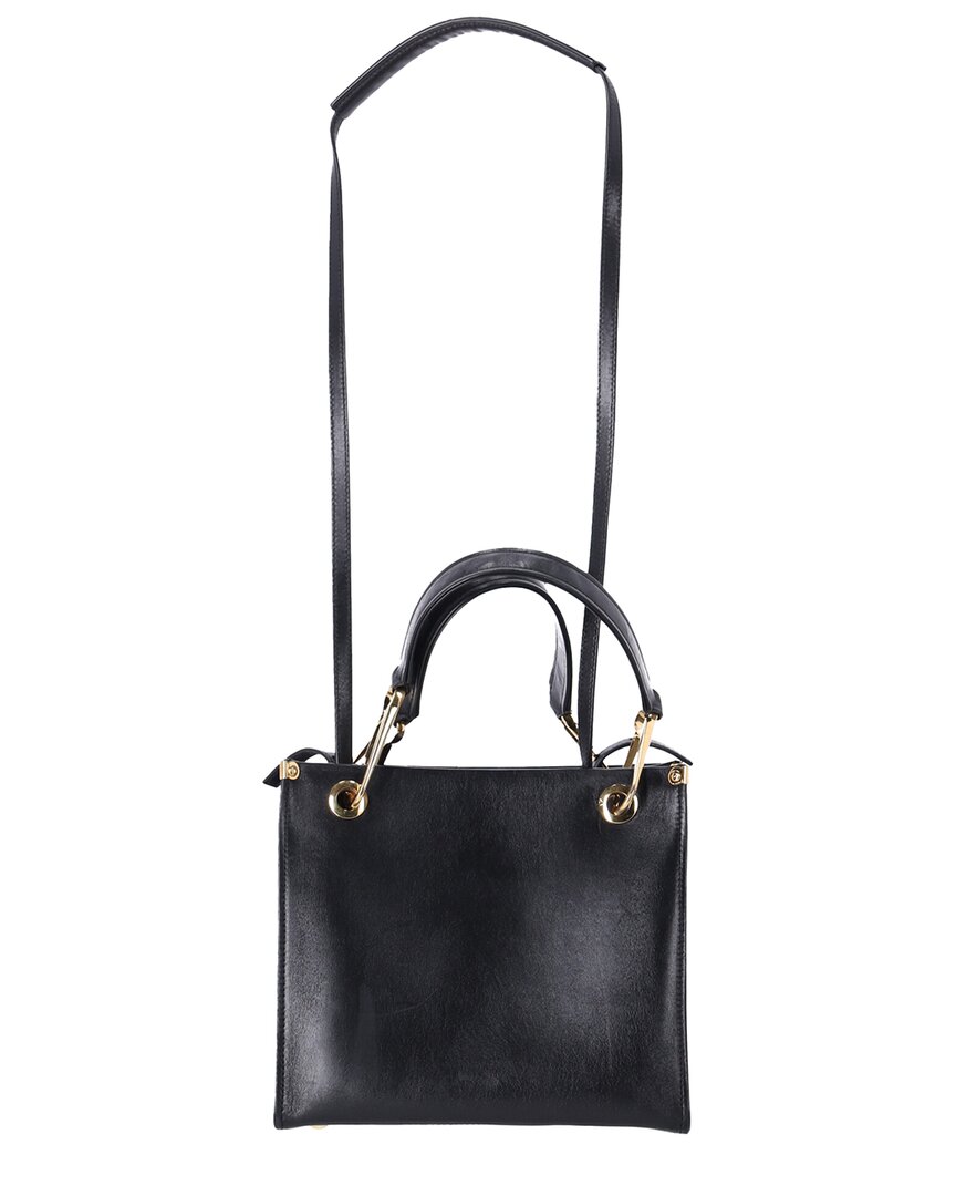 Marni Navy Blue Leather Grip Shoulder Bag (authentic Pre-loved) In Black