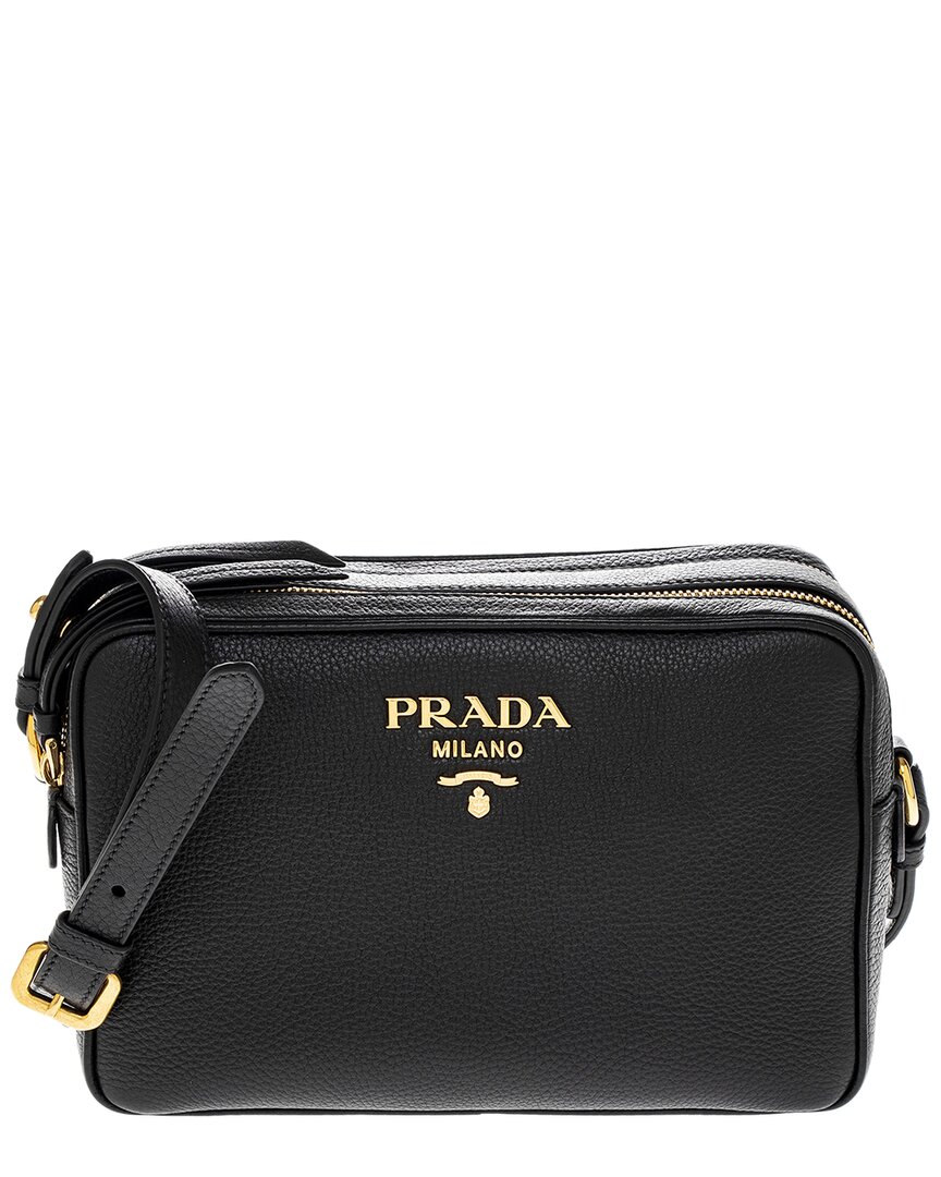 Prada Bandoliera Leather Camera Bag In Black | ModeSens