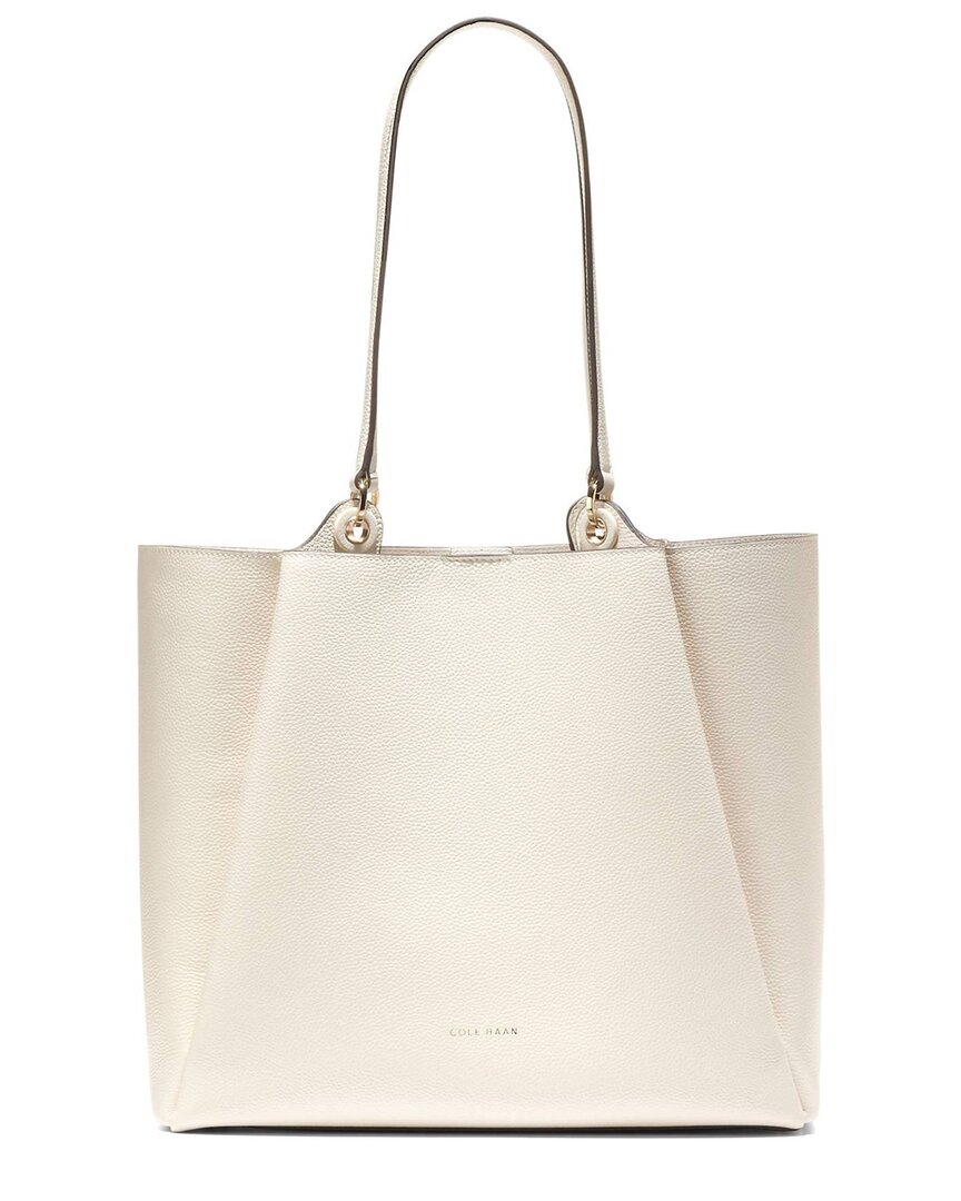 Cole Haan Midtown Medium Leather Tote In White