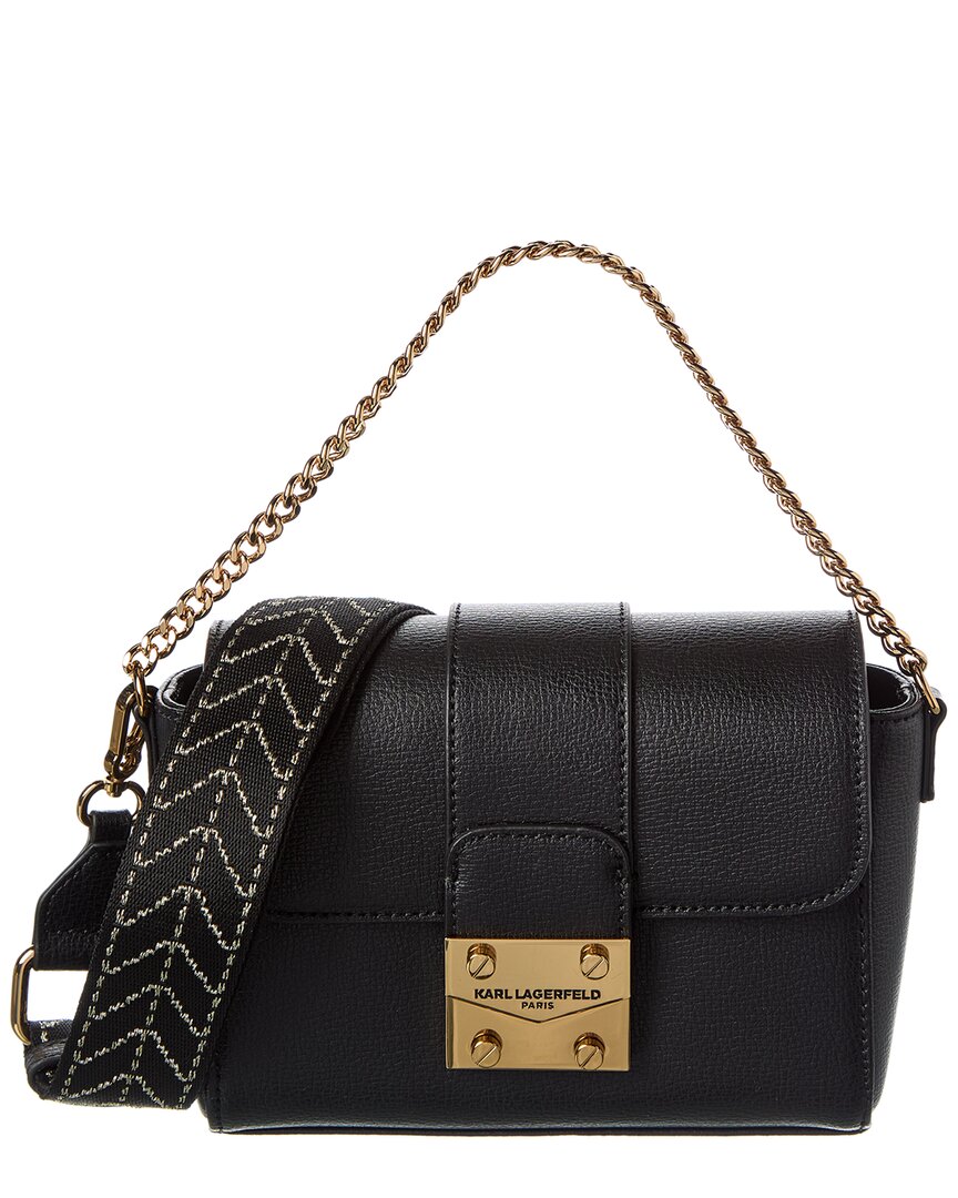 Karl Lagerfeld Jolie Leather Crossbody In Black