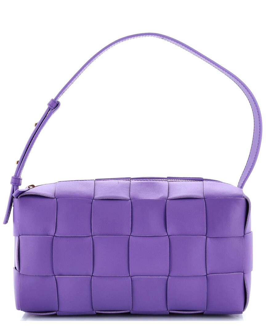 Bottega Veneta Purple Maxi Intrecciato Leather Brick Cassette Shoulder Bag  (authentic Pre-loved)