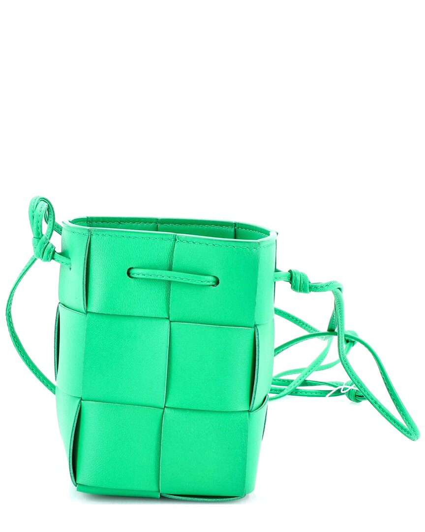 Bottega Veneta Green Maxi Intrecciato Leather Cassette Bucket Bag Mini  (authentic Pre-loved)