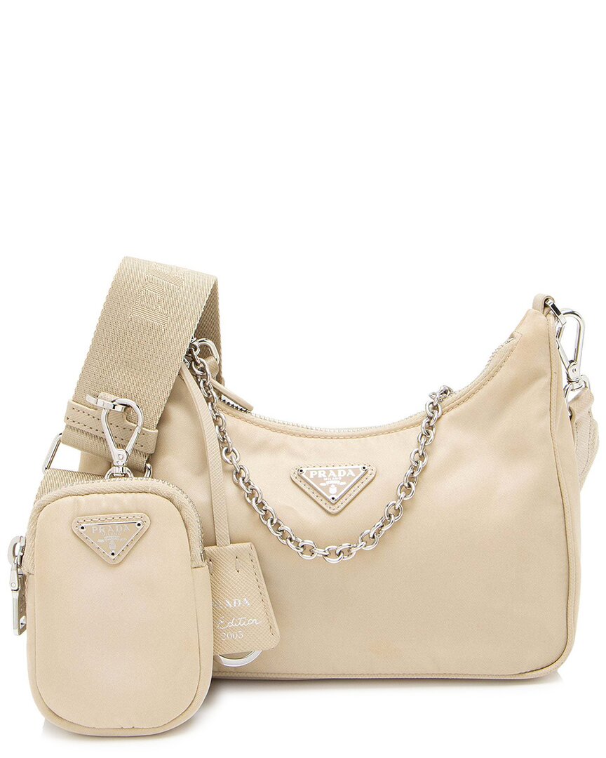 Prada Beige Tessuto Re-edition 2005 Crossbody (authentic Pre-loved)