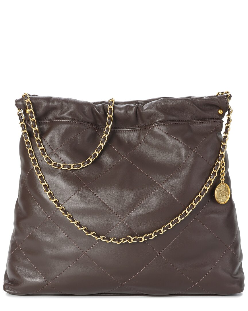 Tiffany & Fred Paris Quilted Leather Tote In Brown