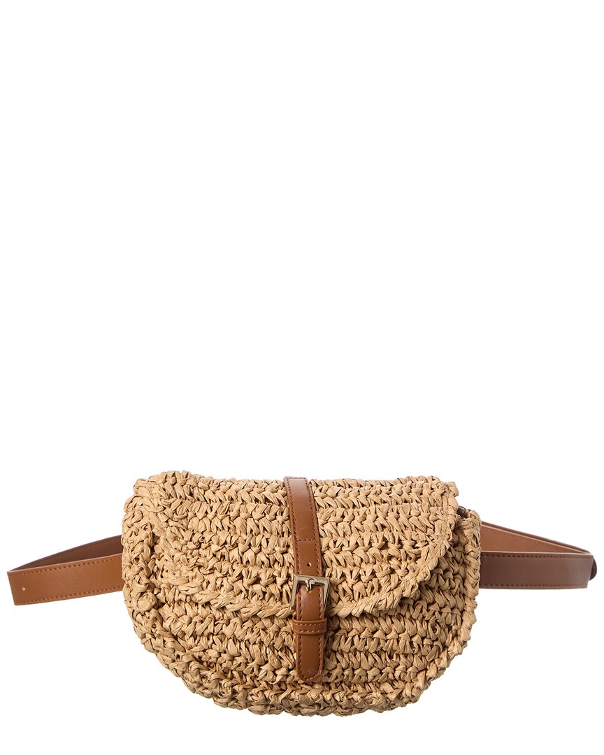 Surell Accessories Paper Straw Belt Bag In Natural