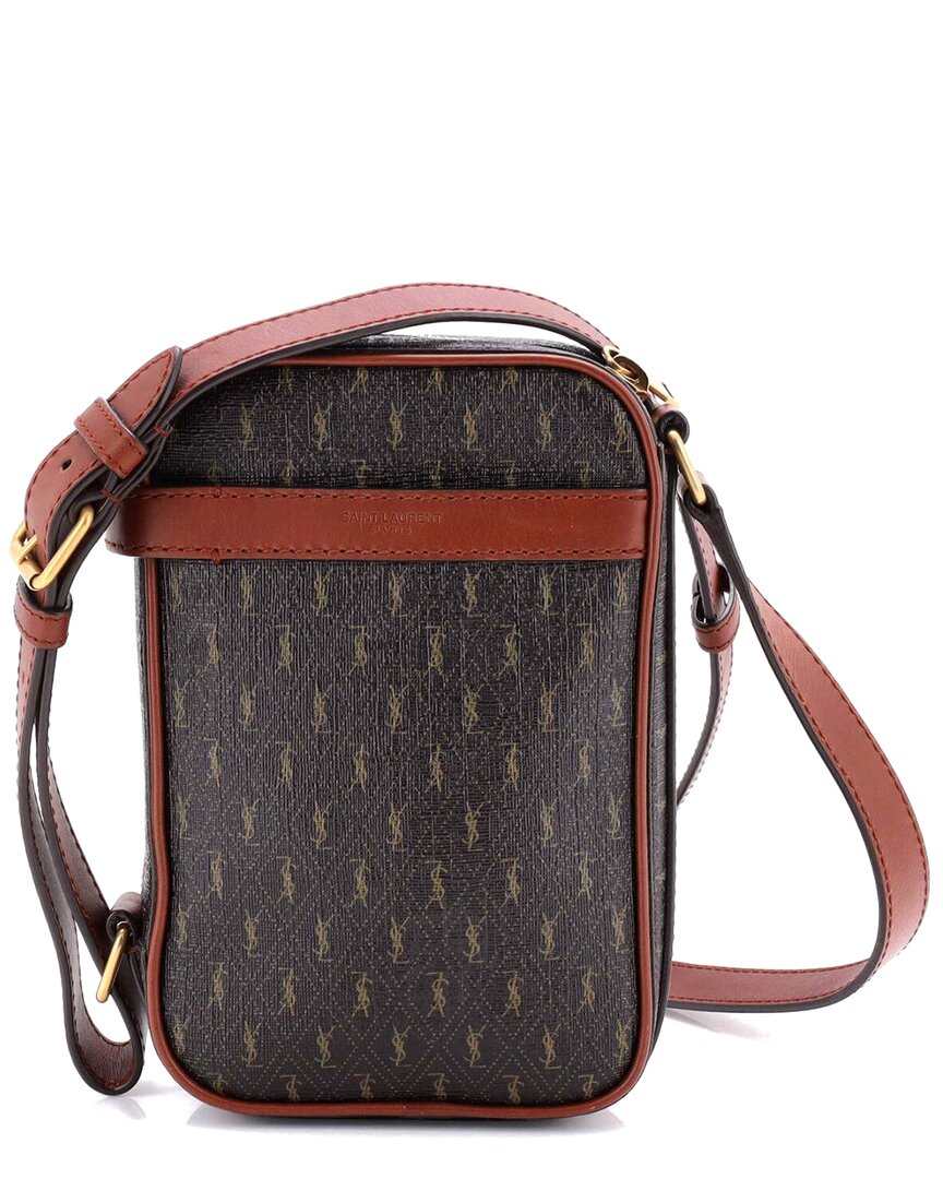 Saint Laurent Le Monogramme Crossbody Pouch Monogram All Over Coated Canvas And Leather Small (authe In Multi