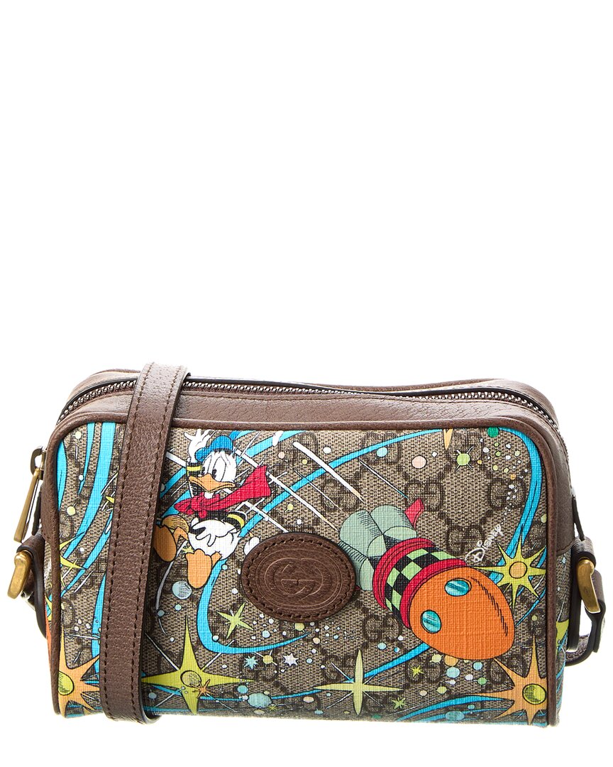 Gucci X Disney Gg Supreme Canvas & Leather Shoulder Bag ModeSens
