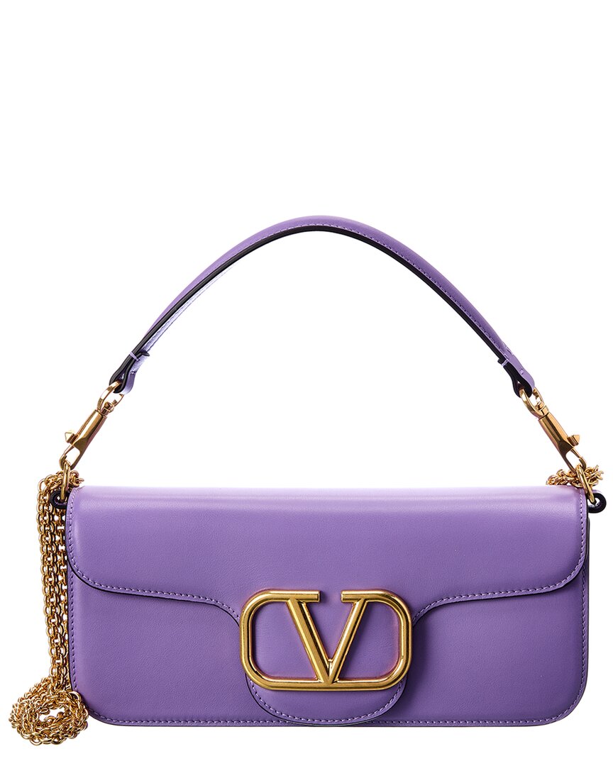 Shop Valentino Garavani Loco VLogo Leather Shoulder Bag