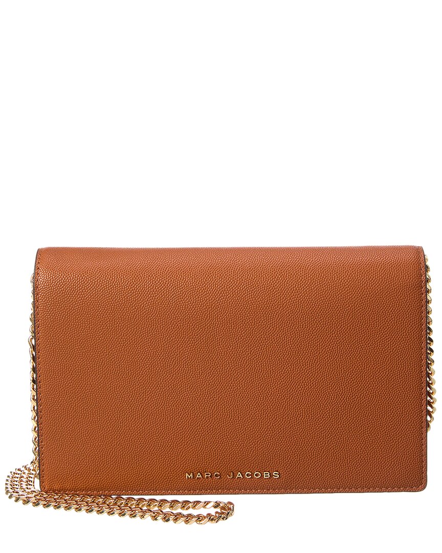 Marc Jacobs Party Leather Wallet On A Chain In Brown