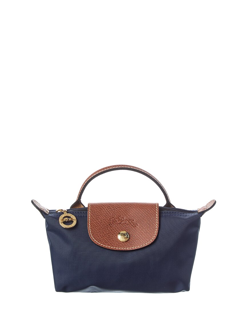 Longchamp Le Pliage Canvas Pochette In Blue