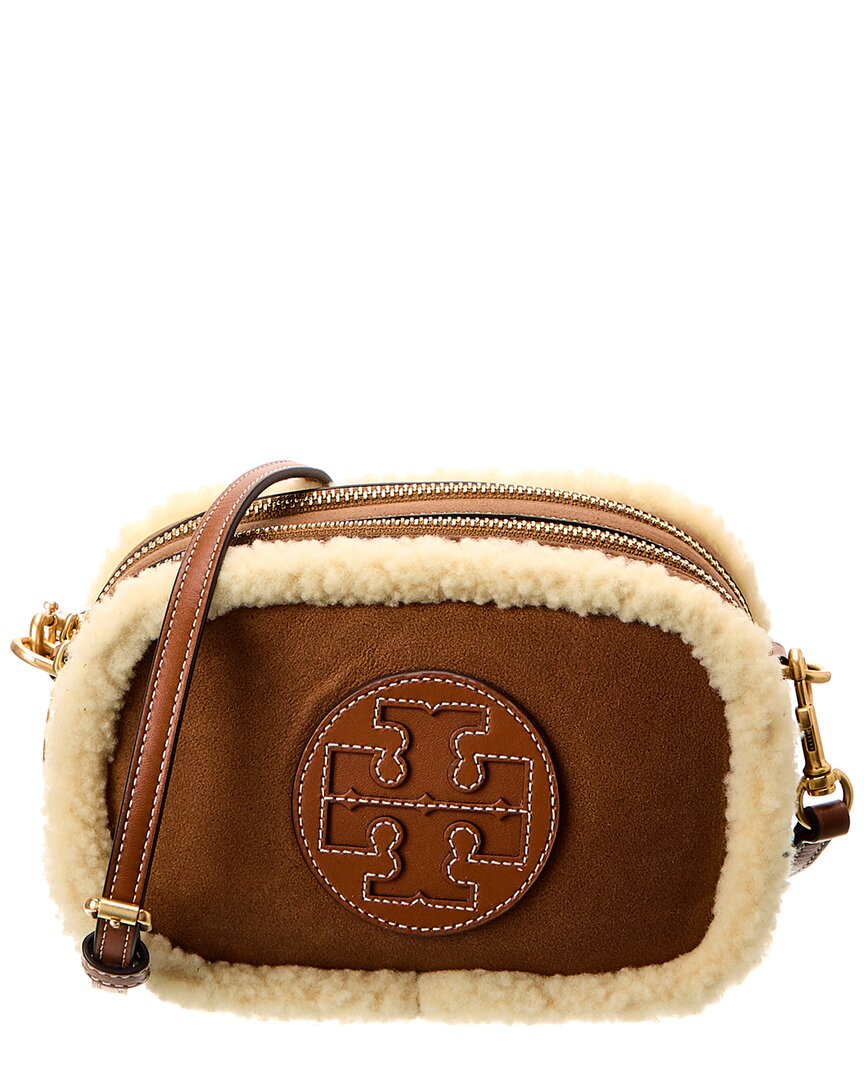 Tory Burch Perry Bombe Shearling Crossbody Bag - Brown for Women