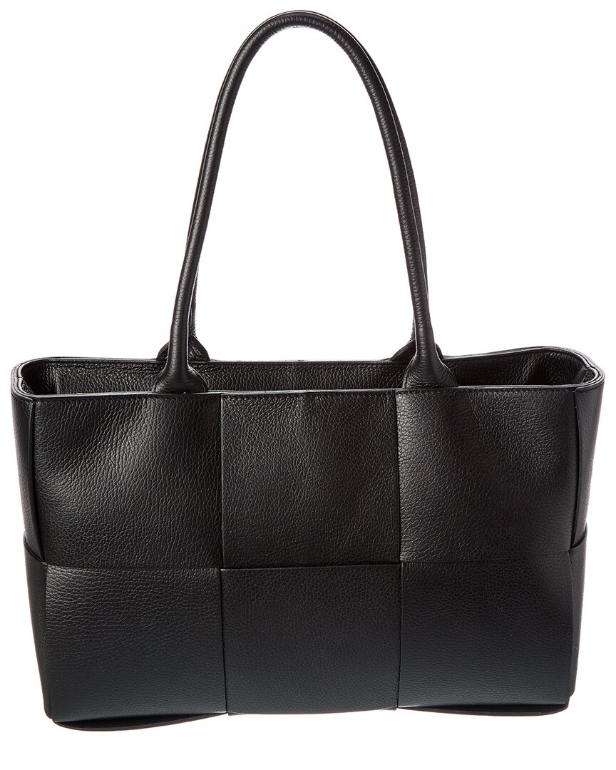 Isabella Rosetti Suki Leather Woven Shoulder Bag