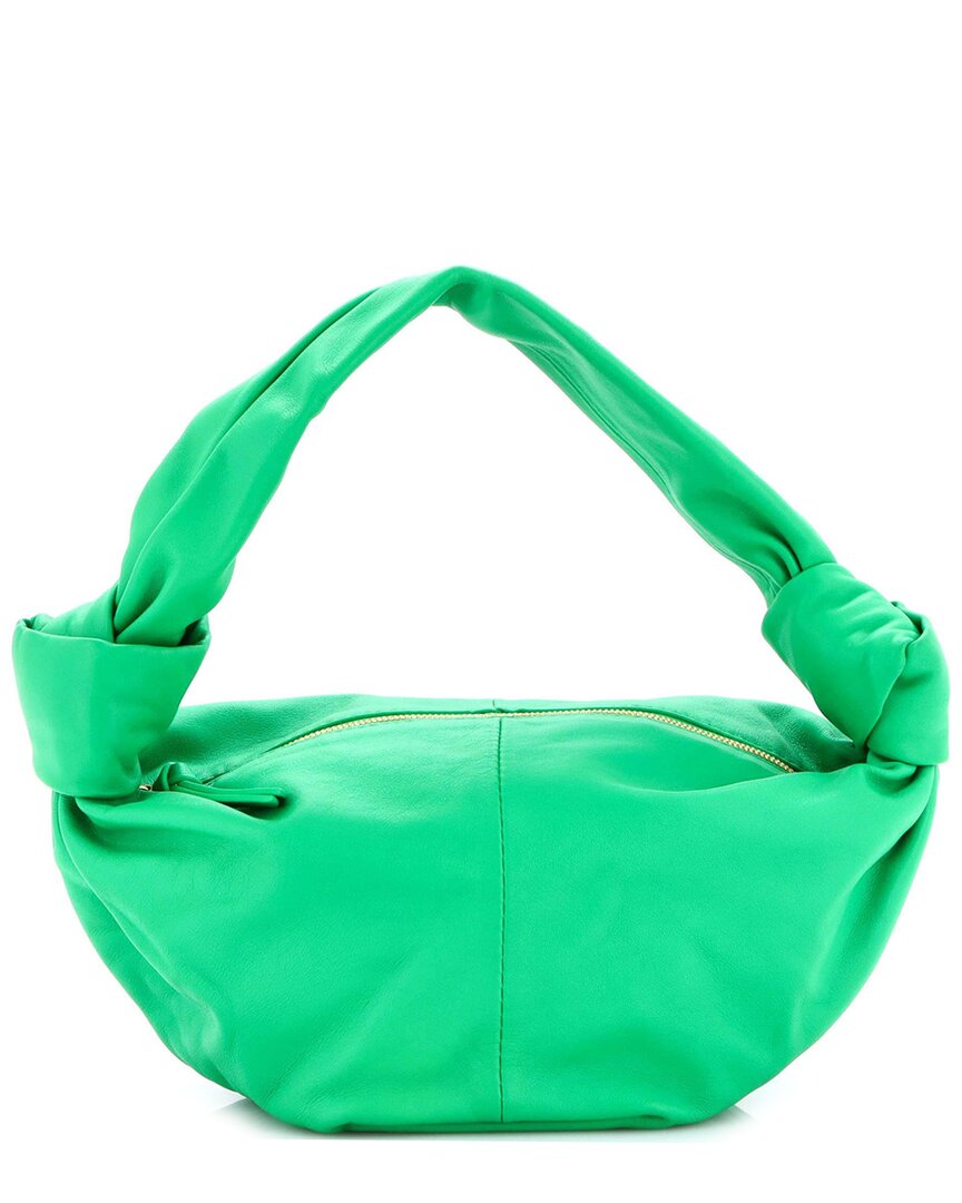 Bottega Veneta Green Sheep Leather Double Knot Hobo Mini (authentic Pre-loved)