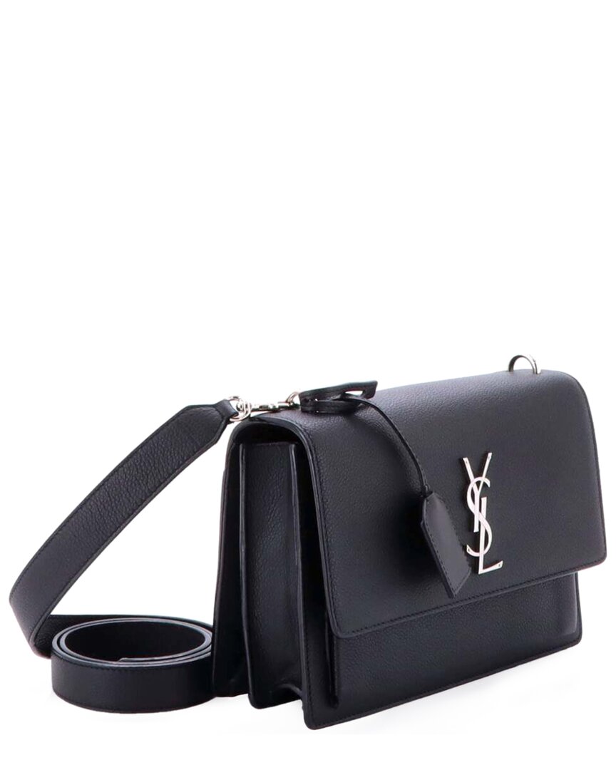 Saint Laurent Black Sheep Leather Sunset Satchel Medium (authentic Pre-loved)