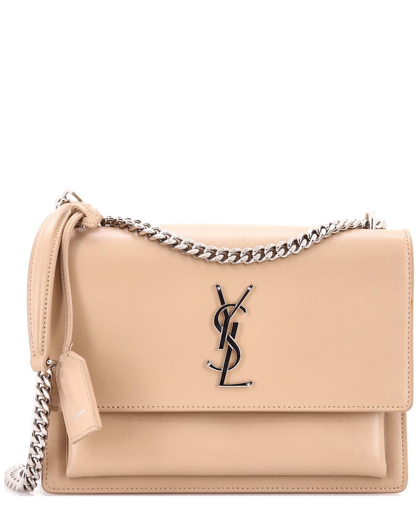Saint Laurent Beige Sheep Leather Sunset Crossbody Medium (authentic Pre-  Loved) In Neutral