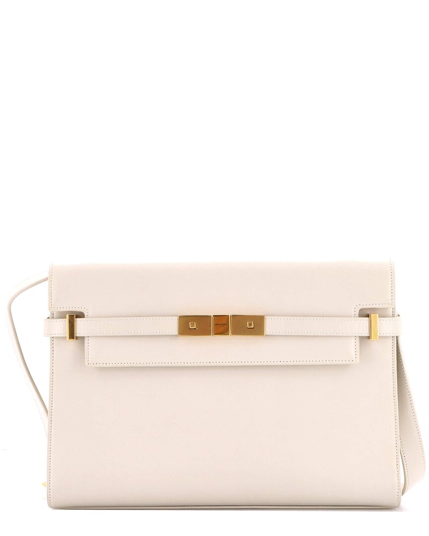 Saint Laurent White Sheep Leather Manhattan Shoulder Bag Medium (authentic  Pre-loved) In Pink