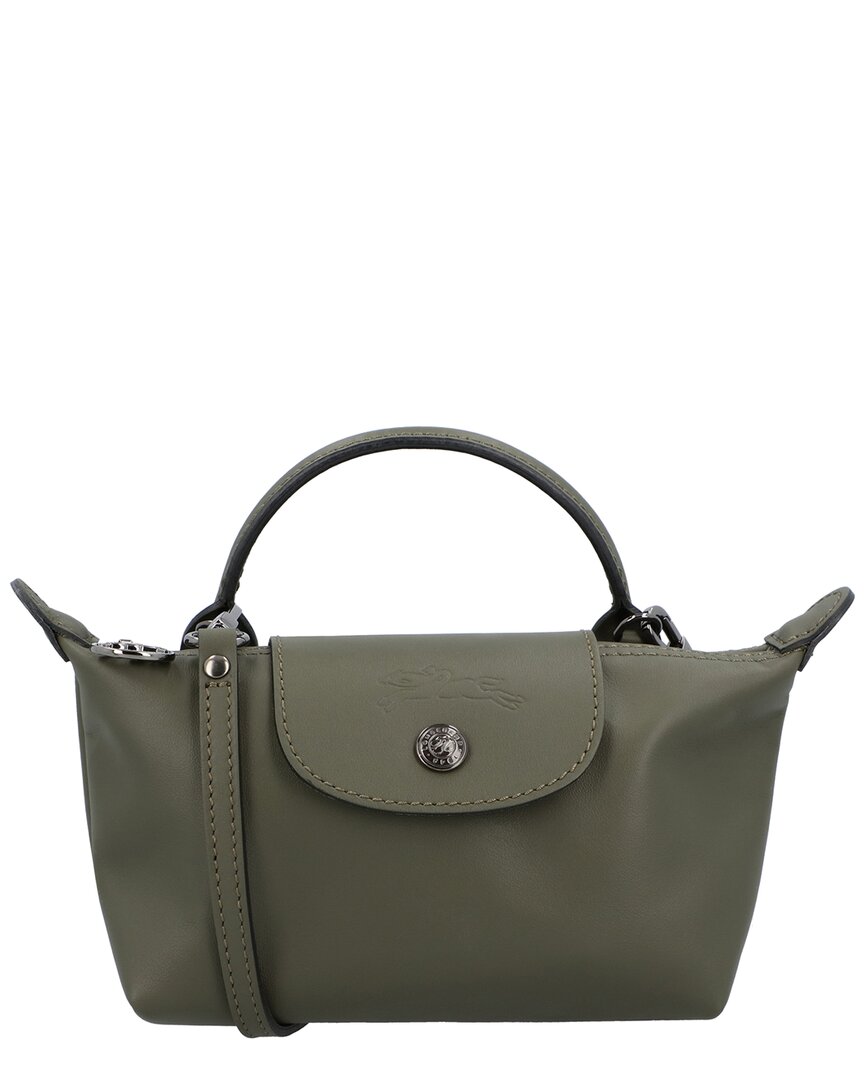 Longchamp Le Pliage Xtra Leather Crossbody In Green