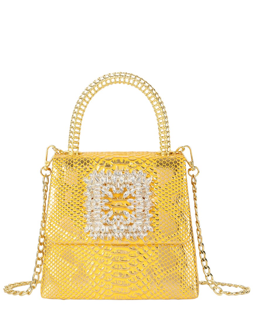 Tiffany & Fred Paris Embossed Mini Leather Satchel In Gold
