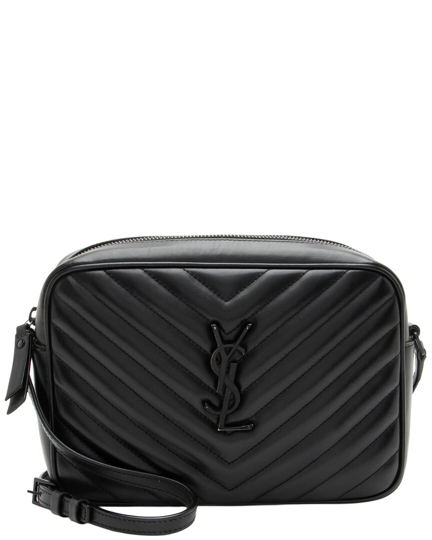 Saint Laurent Black Matelassé Calfskin Lou Camera Bag (authentic Pre-loved)