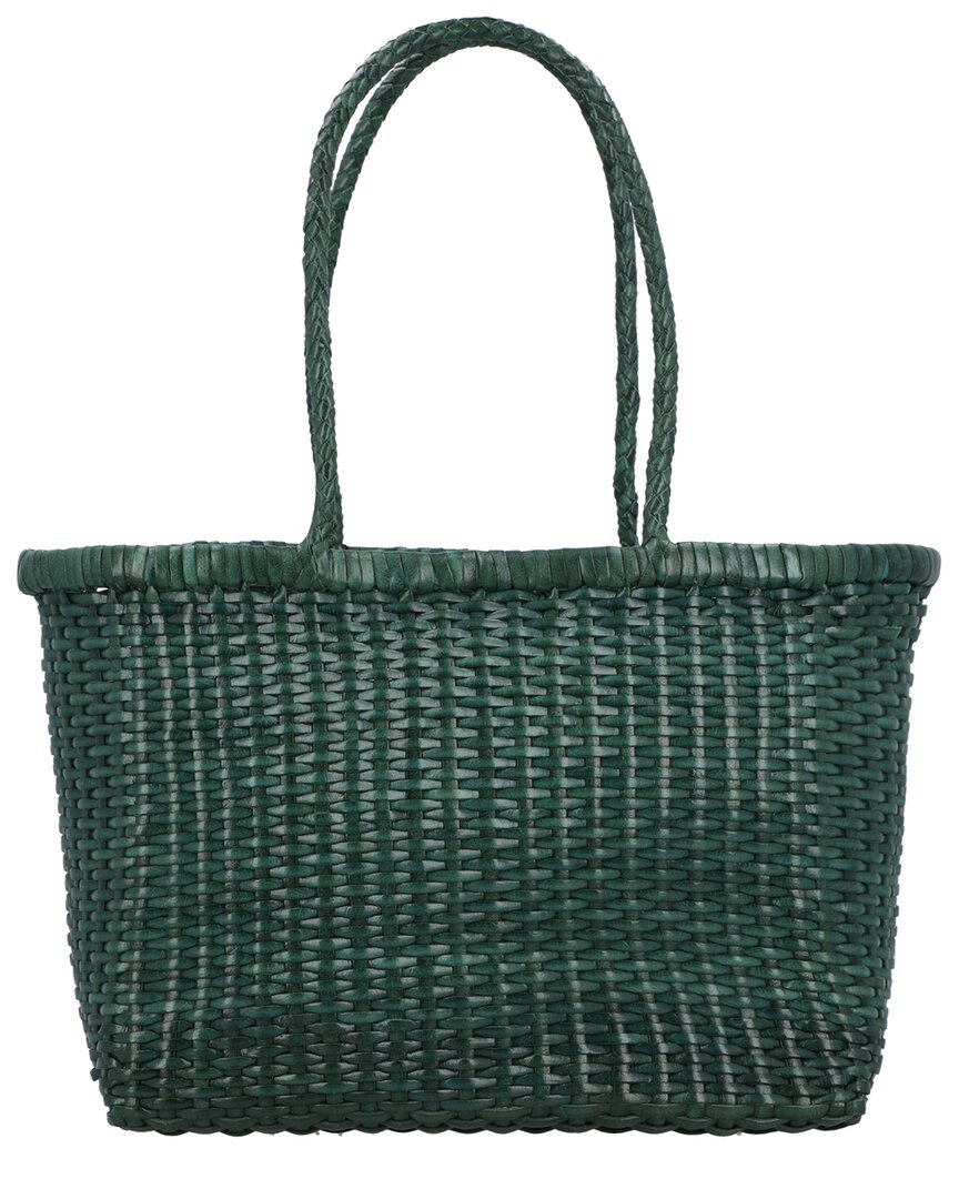 Dragon Diffusion B Weave Small Leather Shoulder Bag In Green