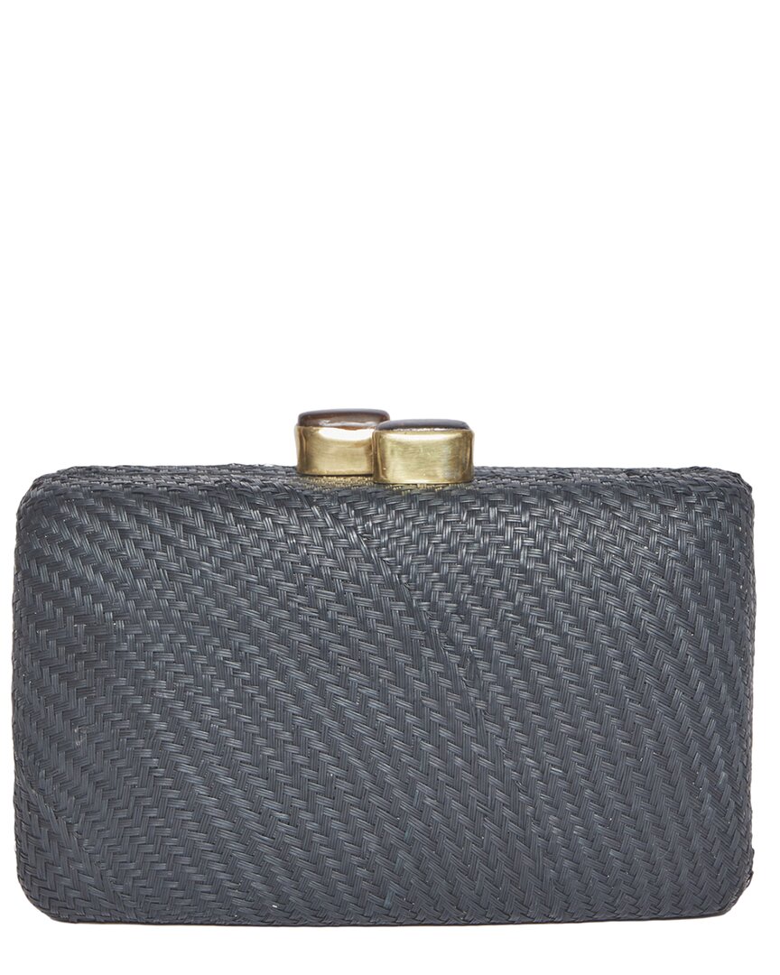 Kayu Uxmal Straw Clutch In Blue