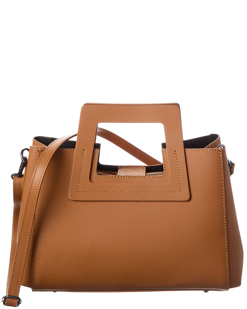 Italian Leather Top Handle Bag In Brown