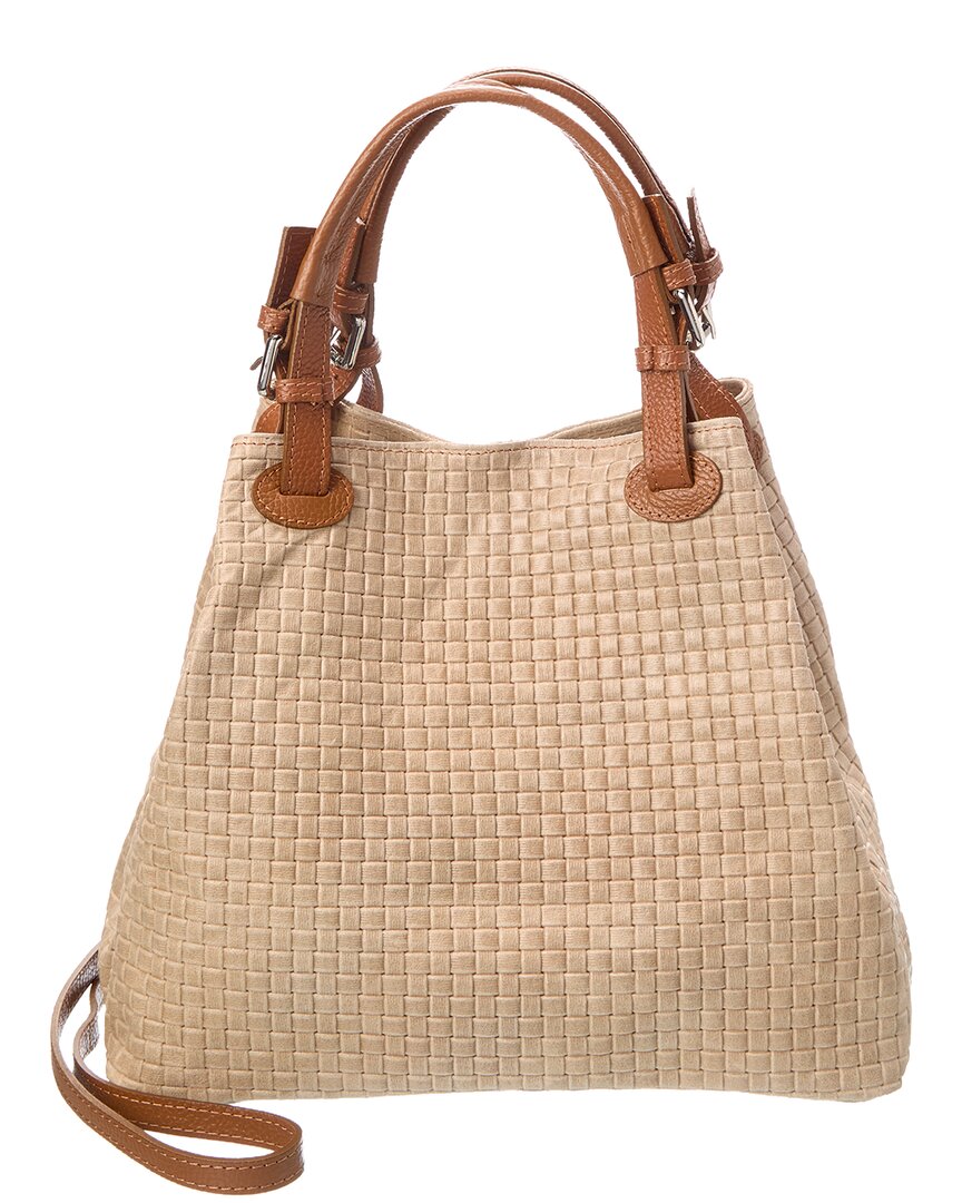 Italian Leather Shoulder Bag In Brown
