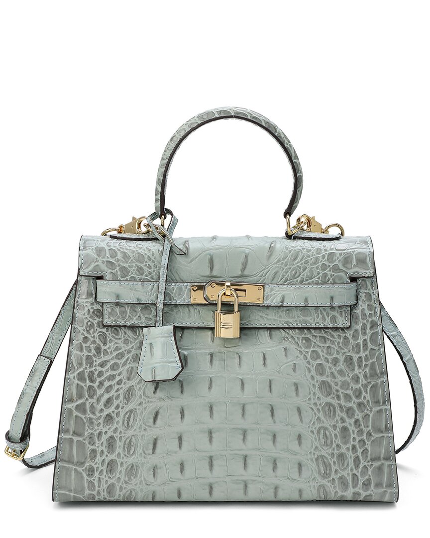 Tiffany & Fred Alligator-embossed Leather Shoulder Bag