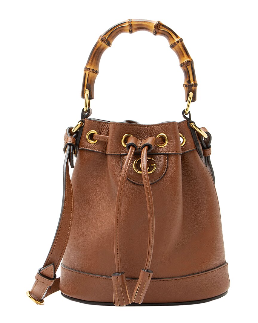 Gucci Brown Bamboo & Leather Diana Mini Bucket Bag (authentic Pre-loved)