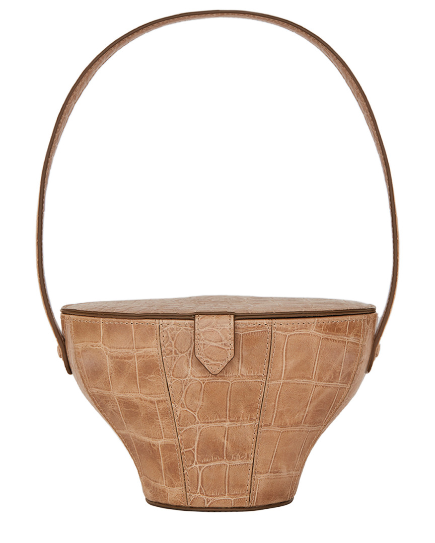 Staud Alice Croc-embossed Leather Bag