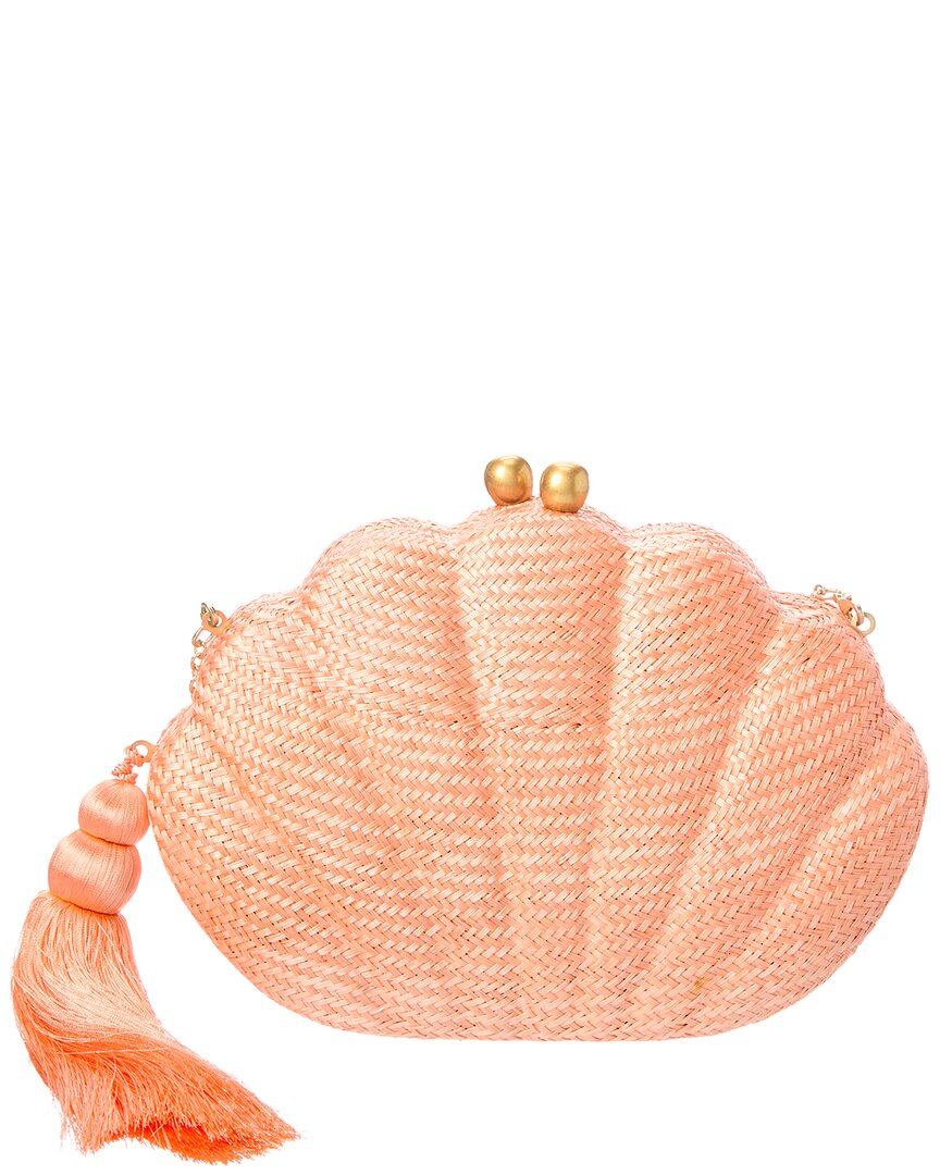Rafe Rafé Katie Straw Clutch In Orange