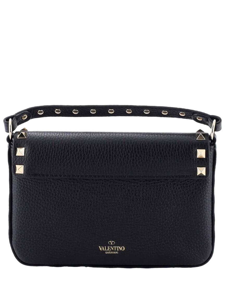 Valentino Garavani Valentino Black Sheep Leather Rockstud Top Handle Crossbody Pouch Mini  (authentic Pre-loved)