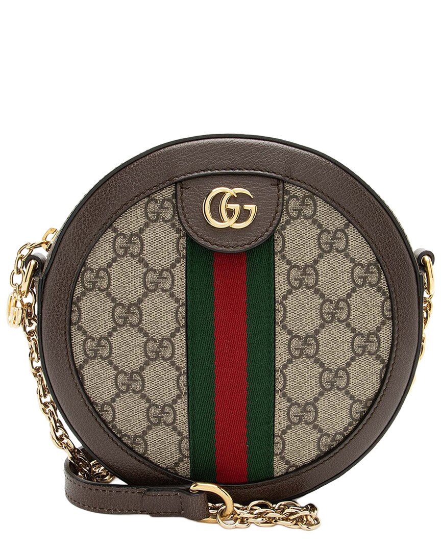 Gucci Beige Gg Supreme Canvas Ophidia Round Mini Shoulder Bag (authentic Pre-  Loved)