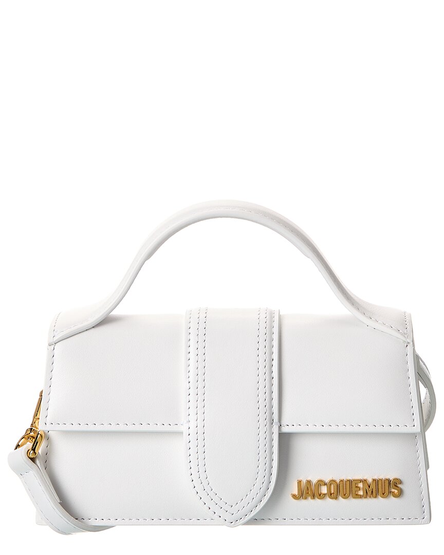 Jacquemus The Bambola Large Leather Shoulder Bag In White