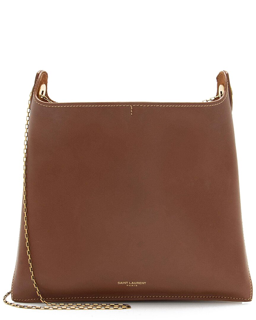 Saint Laurent Brown Calfskin Liane Chain Shoulder Bag (authentic Pre-loved)