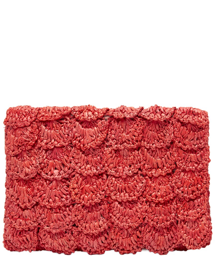 Mar Y Sol Lizzie Raffia Clutch In Orange