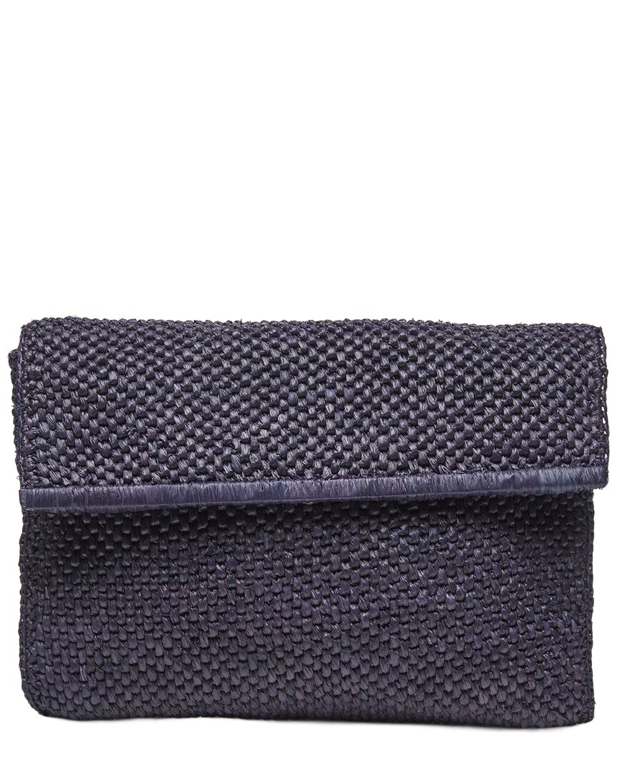Mar Y Sol Rhodes Raffia Clutch In Blue