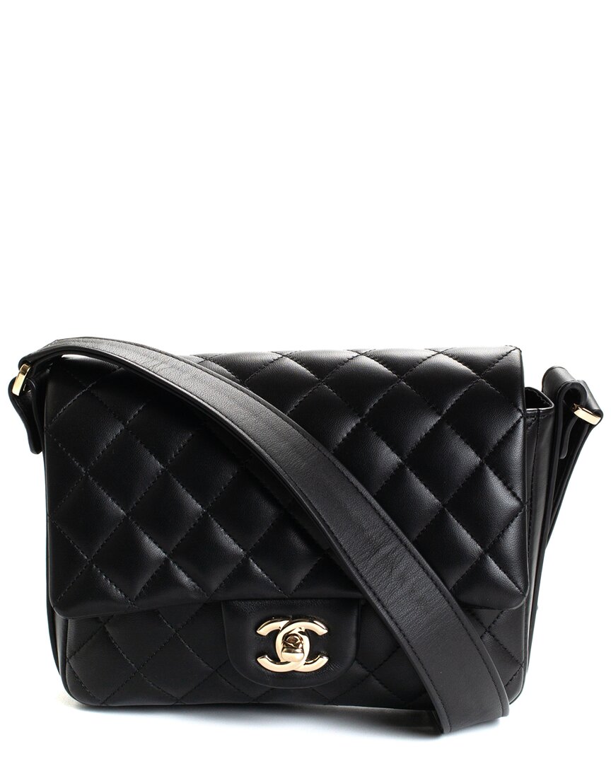 Pre-owned Chanel Black Quilted Lambskin Leather Bolero Single Flap Crossbody (authentic )