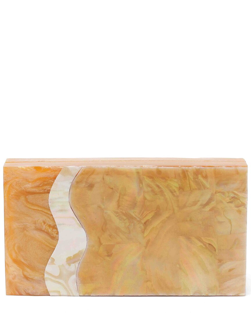 Tiramisu Sirena Minaudiere Box Clutch In Orange