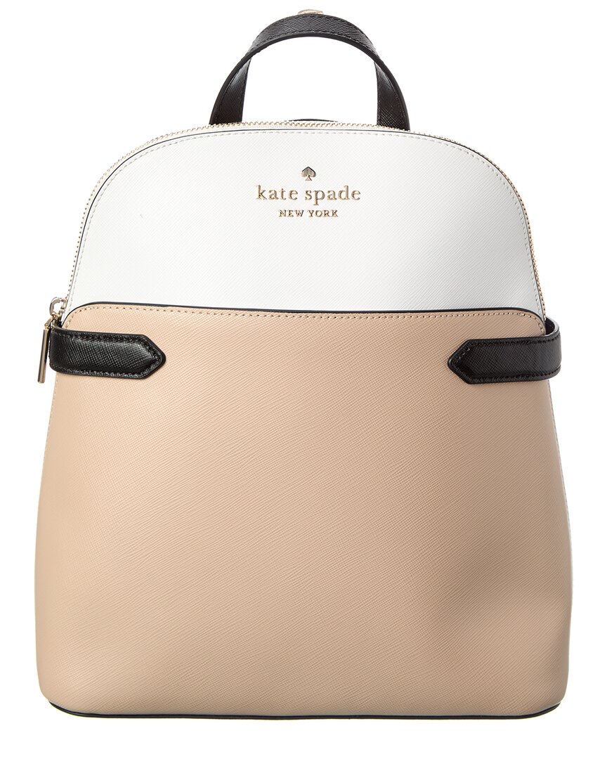 Kate Spade New York Staci Colorblocked Saffiano Leather Dome Backpack In Sand