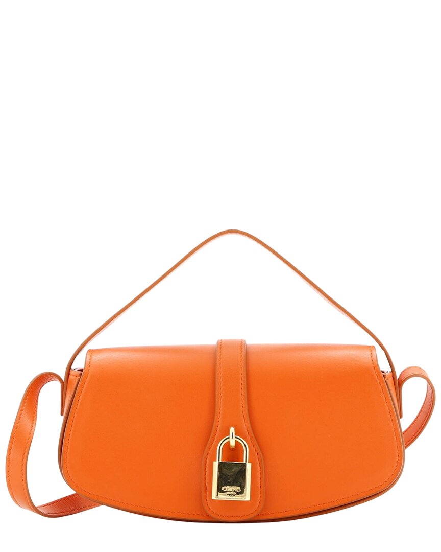 Celine Orange Calfskin Smooth Leather Tabou Clutch Crossbody