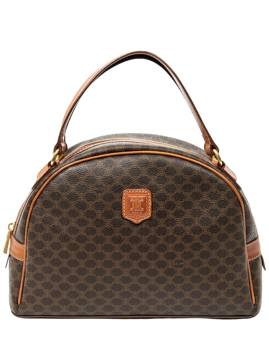 Celine Brown Macadam Coated Canvas Dome Tote (authentic Pre-loved)