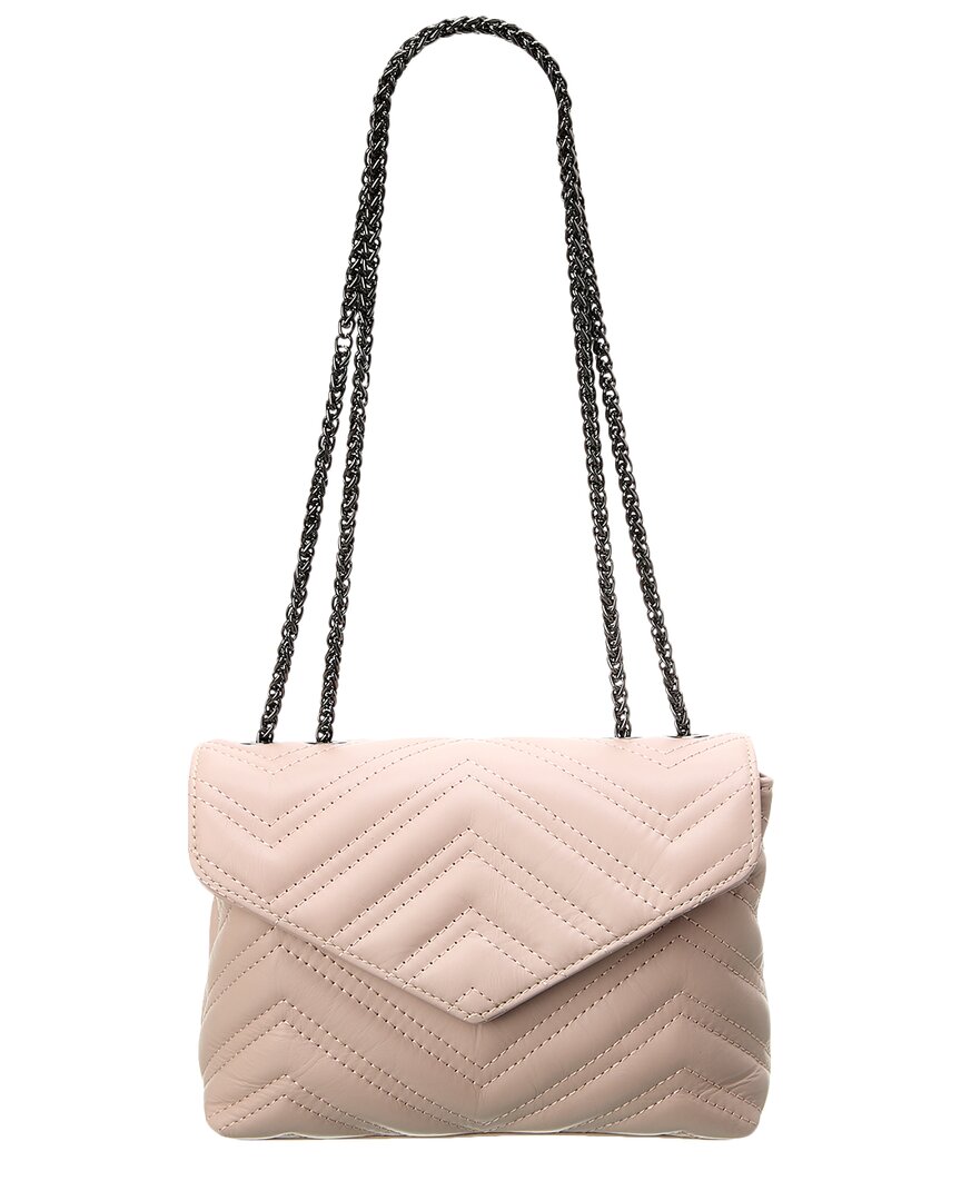 Italian Leather Shoulder Bag In Pink