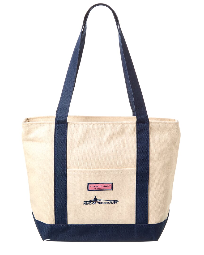 Vineyard Vines Logo Classic Canvas Tote In Blue | ModeSens