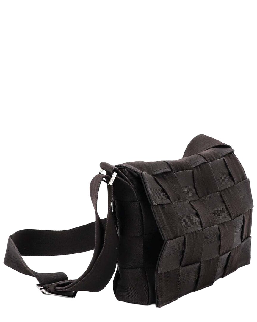 Bottega Veneta Brown Maxi Intrecciato Webbed Canvas Cassette Crossbody Bag Large (authentic Pre-love