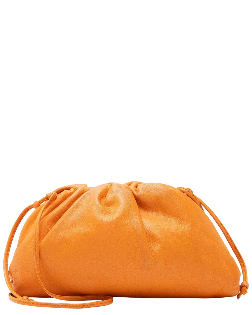 Bottega Veneta Orange Calfskin The Pouch Mini Clutch (authentic Pre-loved)