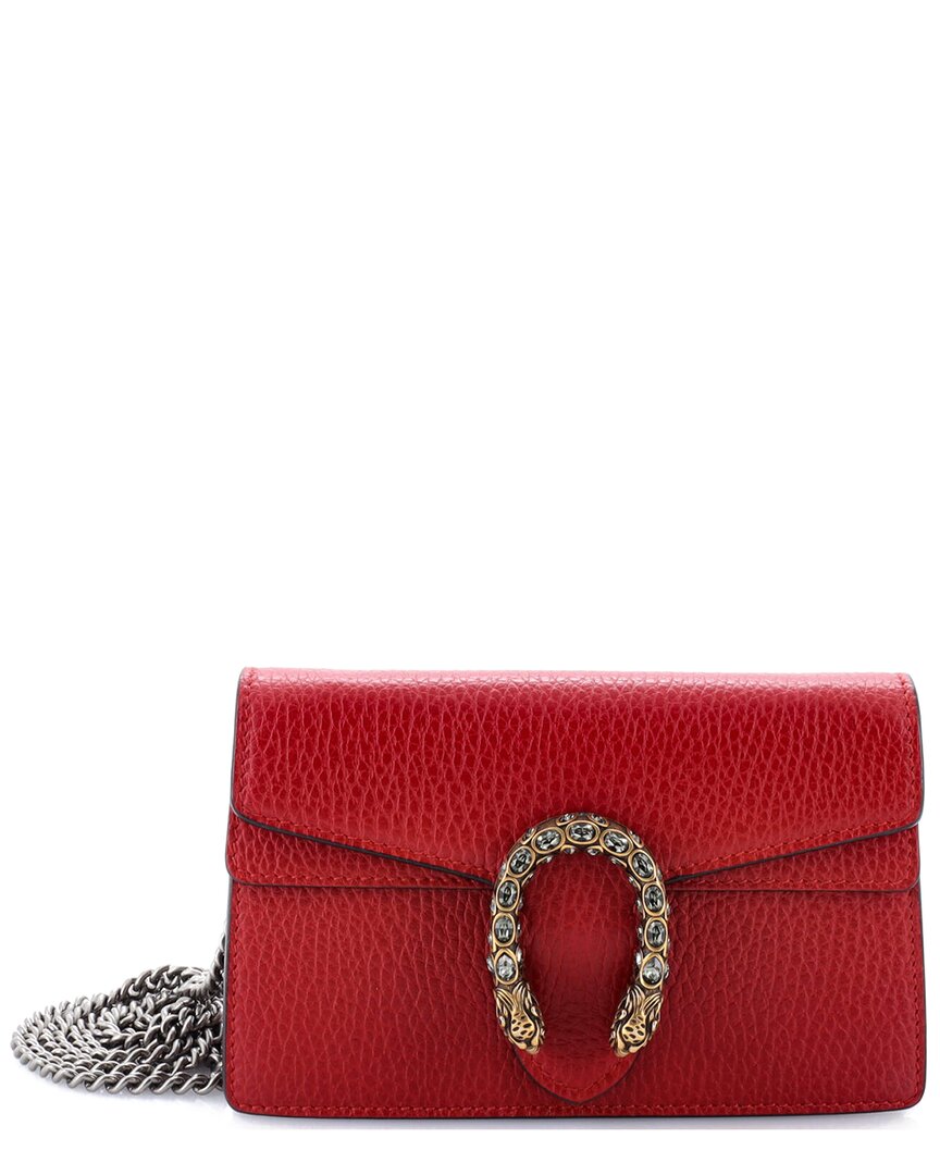 Gucci Red Sheep Leather Dionysus Bag Super Mini (authentic Pre-loved)