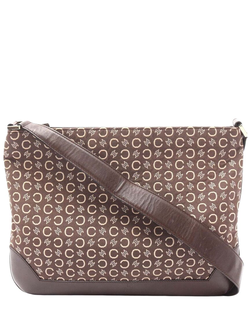 Celine Brown Canvas C Macadam Shoulder Bag (authentic Pre-loved)