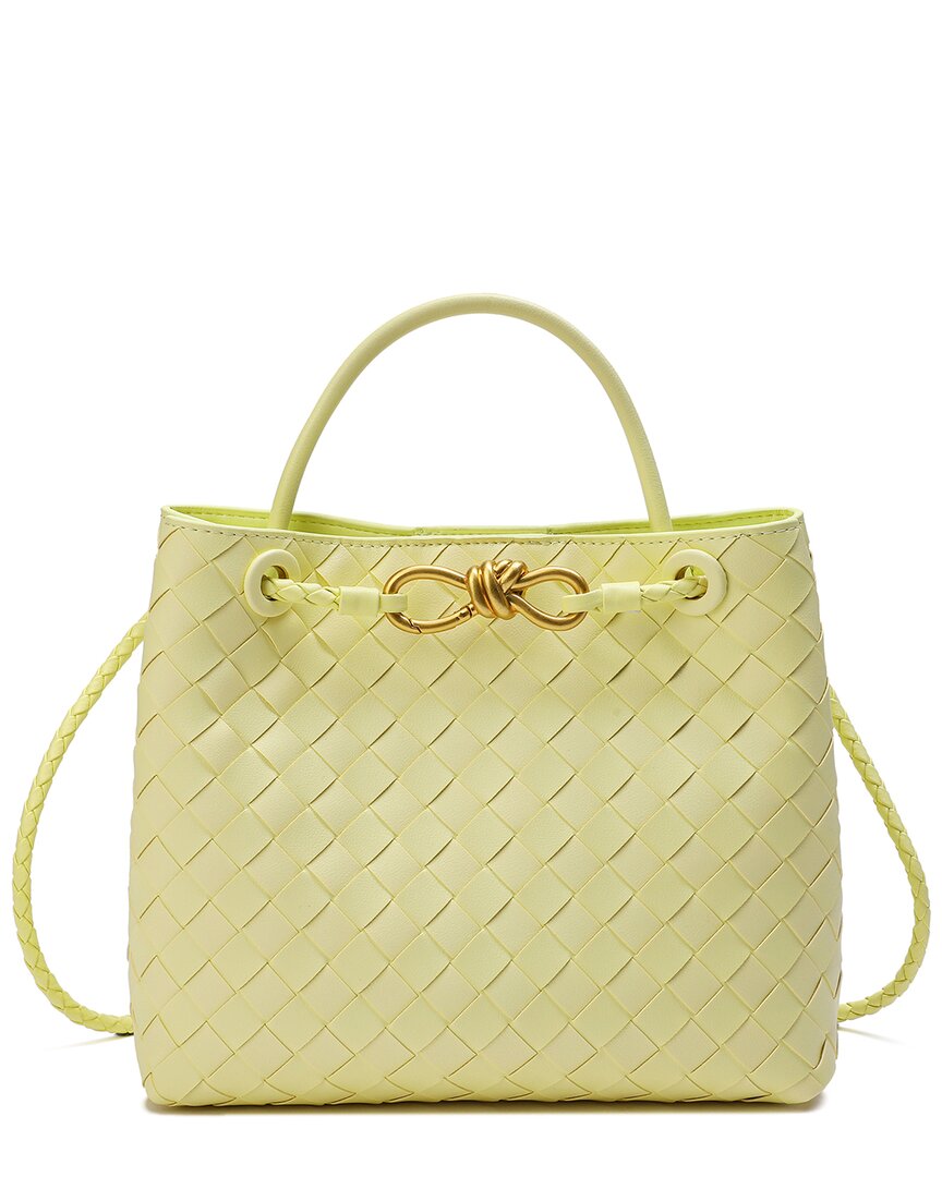 Tiffany & Fred Woven Leather Top Handle Messenger Bag
